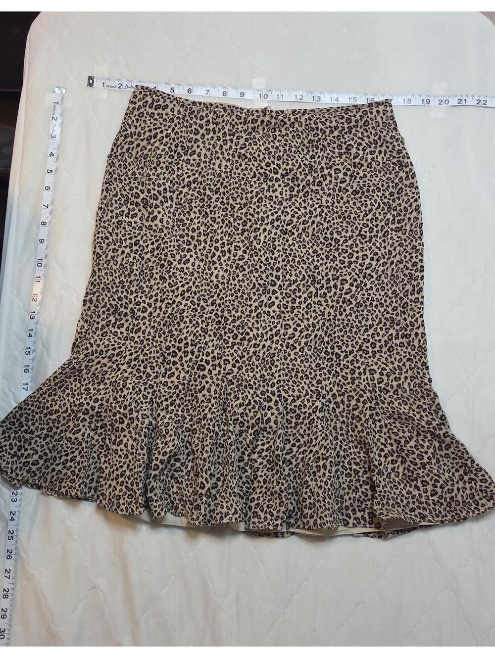 Charter Club Silk Leopard Print Skirt Size 8